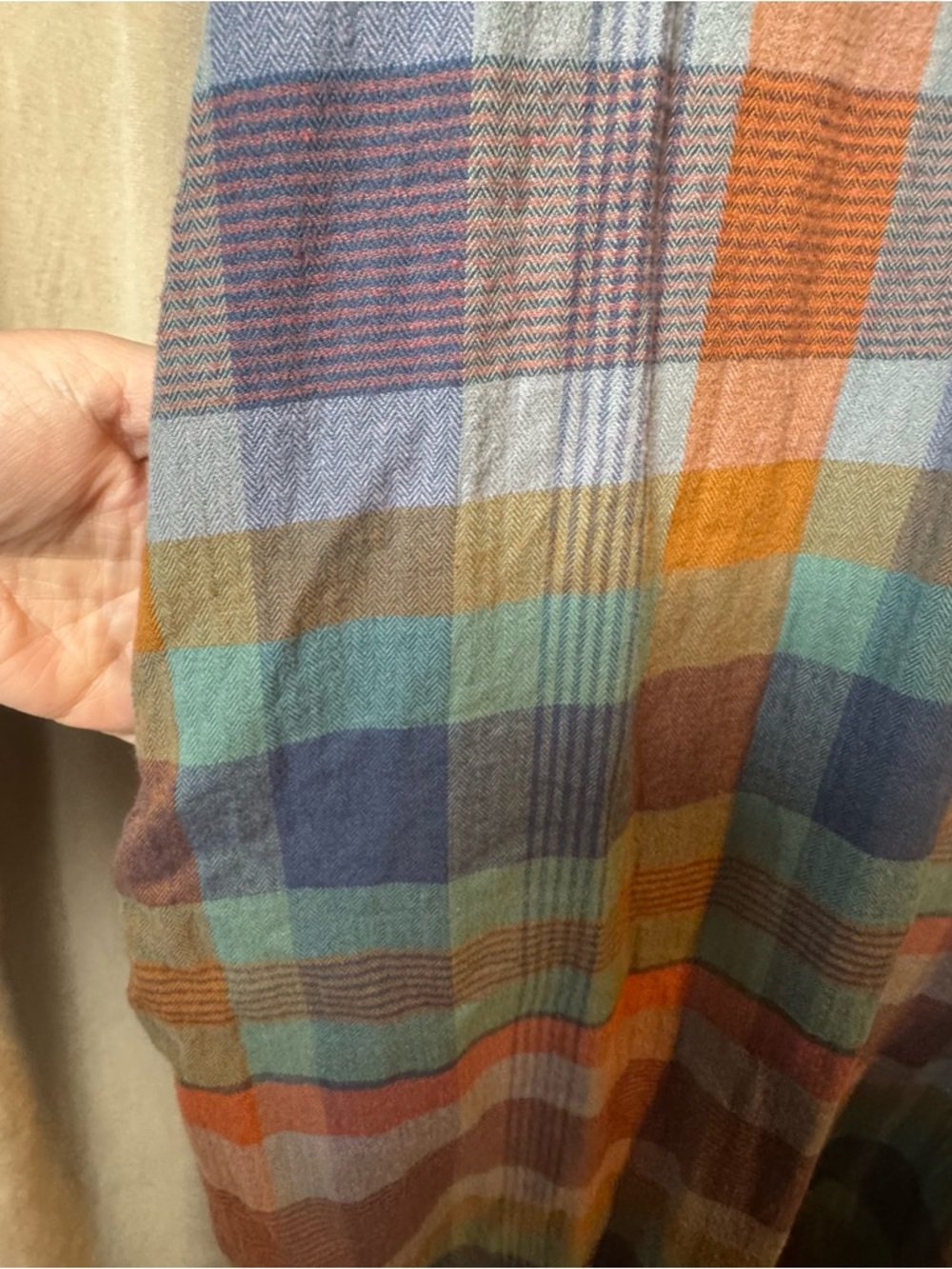Expressions Vintage Plaid Maxi Dress Picnic Tie back buttons pleated XL - Picture 4 of 7